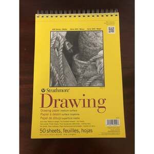 Strathmore Drawing Paper 50 Sheets 9 x 12 inches pages in spiral book New